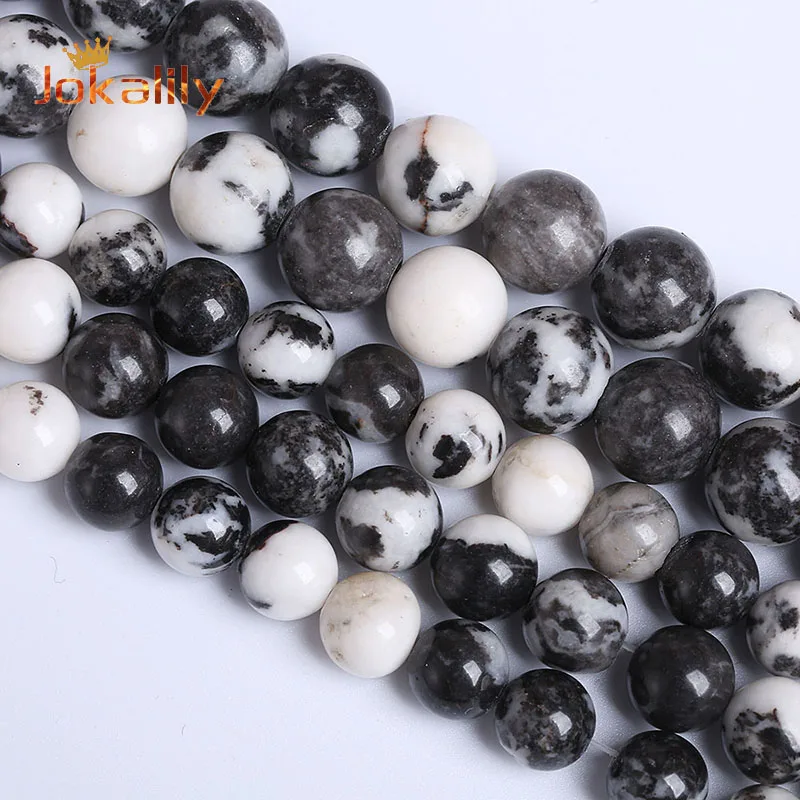 

Black Zebra Jaspers Beads Natural Stone Round Loose Beads For Jewelry Making DIY Bracelet Necklace Accessories 15" 4 6 8 10 12mm