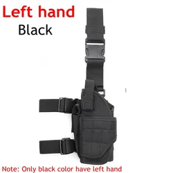 Universal Right-Handed Tactical Thigh Holster Pistol Pouch (Black left hand)