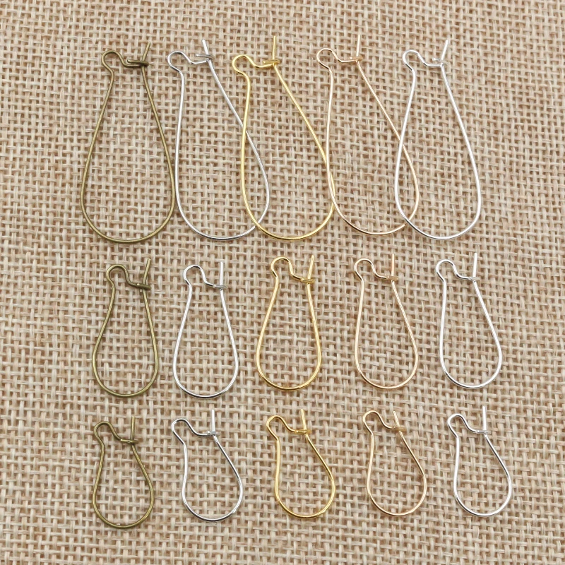 100pcs 11x2 4mm/16x3 8mm/9x18mm Silber Überzogene/Rhodium/Gold farbe Ohrring haken Ohrring Ohr Drähte Erkenntnisse DIY Schmuck Machen