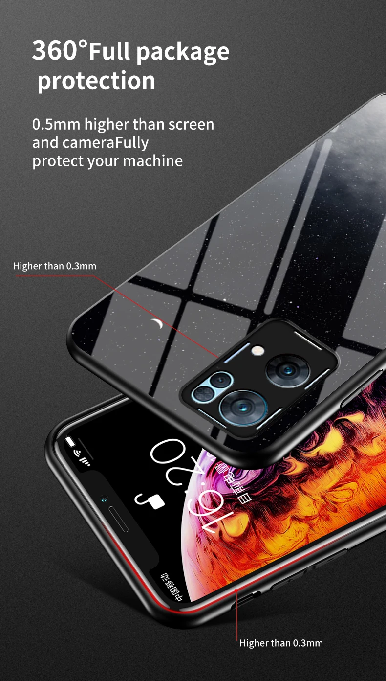 Reo8 Fall DECLAREYAO Hart Gehärtetem Glas Coque Für OPPO Reno 7 6 5 4 3 Pro Plus Ace 2 4Z 5Z 6Z 7Z Abdeckung Fall Silikon Ul_voghion.com