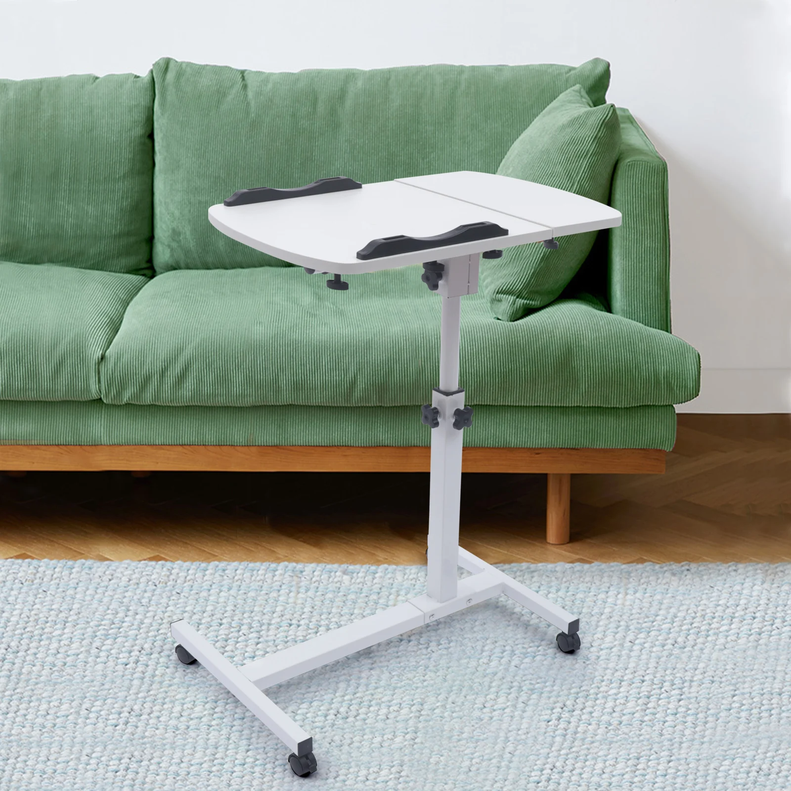 Angle & height adjustable rolling table laptop notebook stand tiltable table top desk sofa bed side table