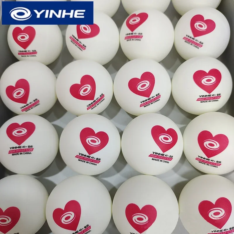 Table Tennis Balls YINHE Red Heart Table Tennis Balls with Seam 40+ ABS New Material for Provincial Teams Club Training