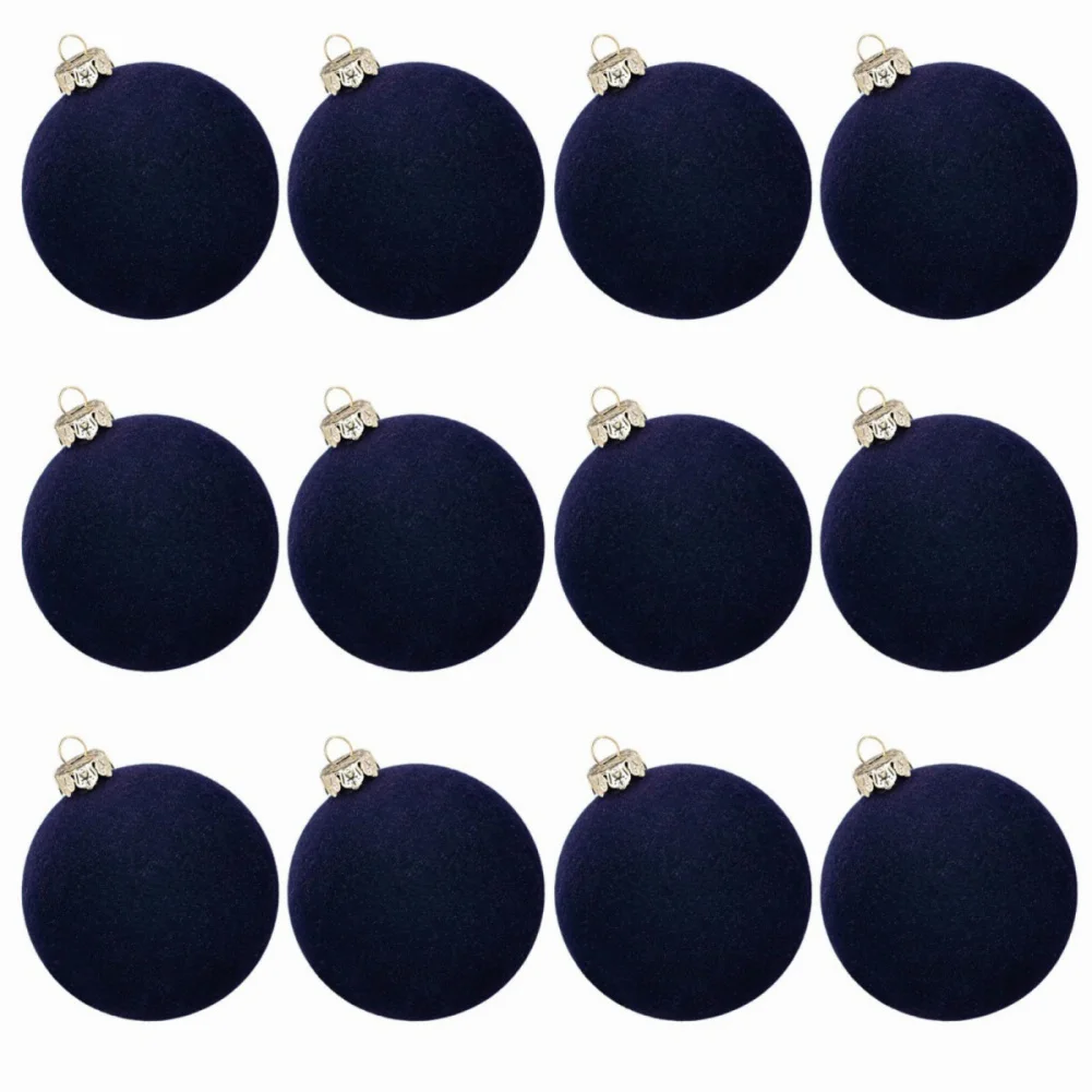 Wedding Party Winter Decor Christmas Velvet Balls Family Holiday Festive Party Ornaments 12PCS christmas velvet balls