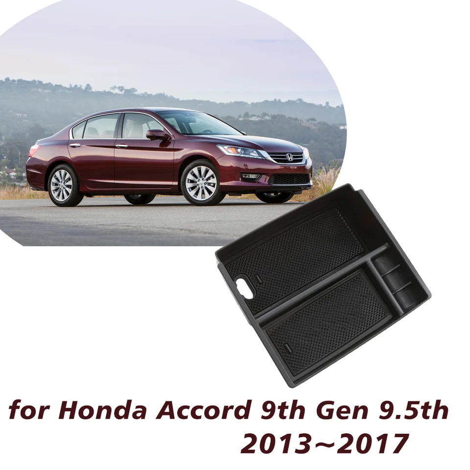 Copriappoggia Braccio Honda Accord Copertura Per Bracciolo Console Centrale Honda Accord 2013-2017 - Pelle Sintetica Grigio Chiaro, Facile Installazione Cover Per Honda Accord DIY