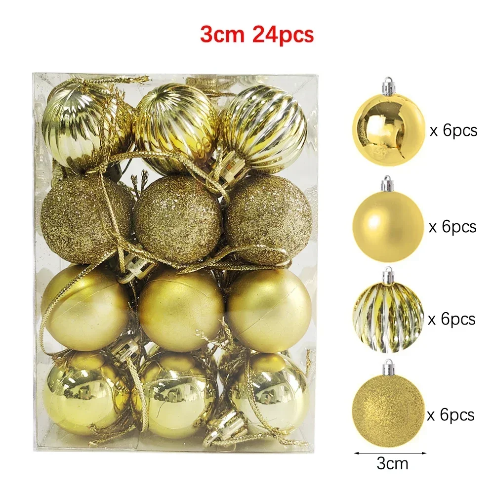 Christmas Balls Ornament 24Pcs Christmas Decorations