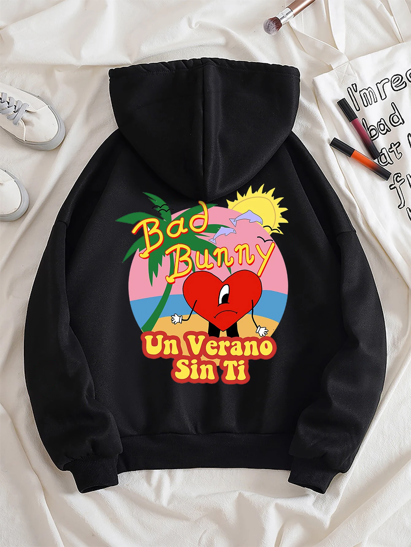 Bad Bunny Un Verano Sin Ti So Sad Print Felpa Con Cappuccio Donna Moda Felpa In Pile Casual M-5Xl Con Cappuccio Autunno Top Di Alta Qualità