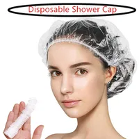 Disposable Shower Cap Plastic Hair Bath Hat Elastic Women Waterproof Caps For Spa Salon Hotel Hair Dye Bathroom Rosa Kitchen 1