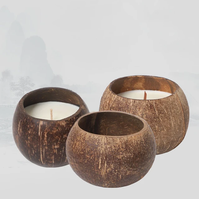 2pcs Candle Holders Candle Containers Coconut Shell Candle Holder For Candles  Making Candle Bowl With Skin DIY Shell Candle Cup - AliExpress