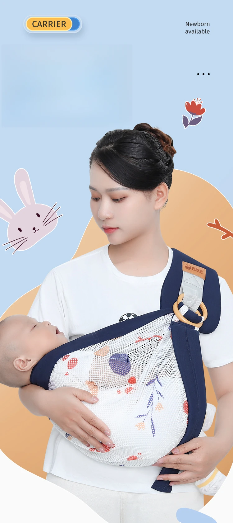 Description Picture 2 of itemBaby Carrier Wrap Baby Sling Portable Light Bebe Bag Toddler Backpack Newborn Bebes Carriers Infant Backpacks Bebe Accessories