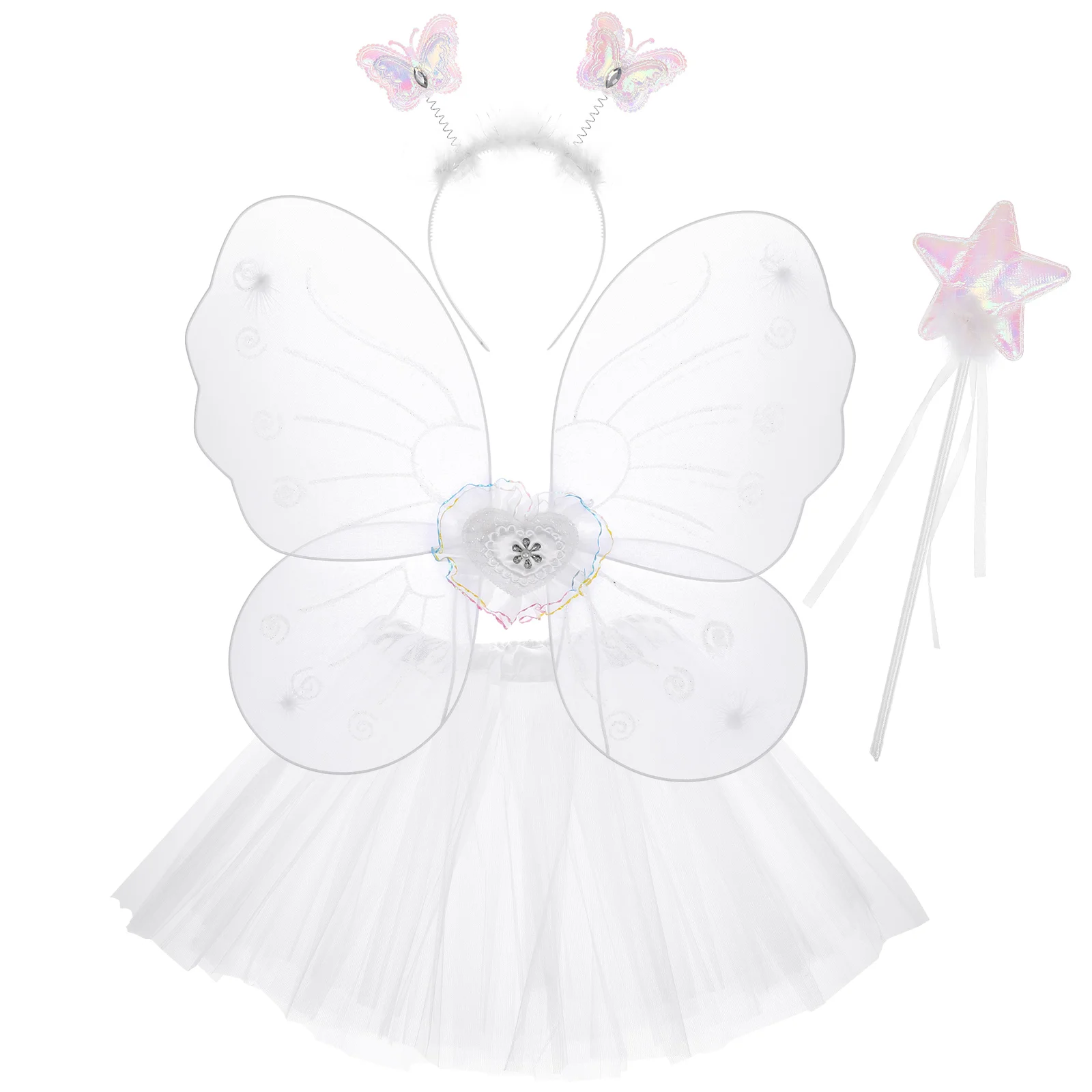 

Butterfly Wings Four Piece Set Performance Dress Dreses Aldult Fabric Party Supplies Girls Kit Toddler Headbands