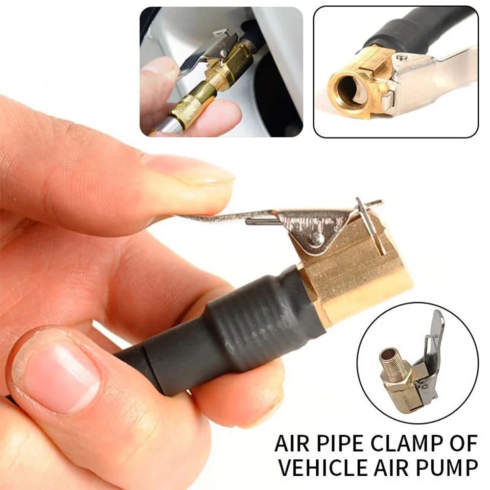 

Lightweight Practical Replacement Tyre Valve Clip-on 2pc Car Copper Inflator Pump Quick Release Valve Connector