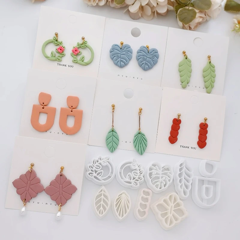 Polymer Clay Cutter Vine Geometry/heart Type Polymer Clay Mold DIY Festival Party Earrings Jewelry Pendant Shape Pottery Tools