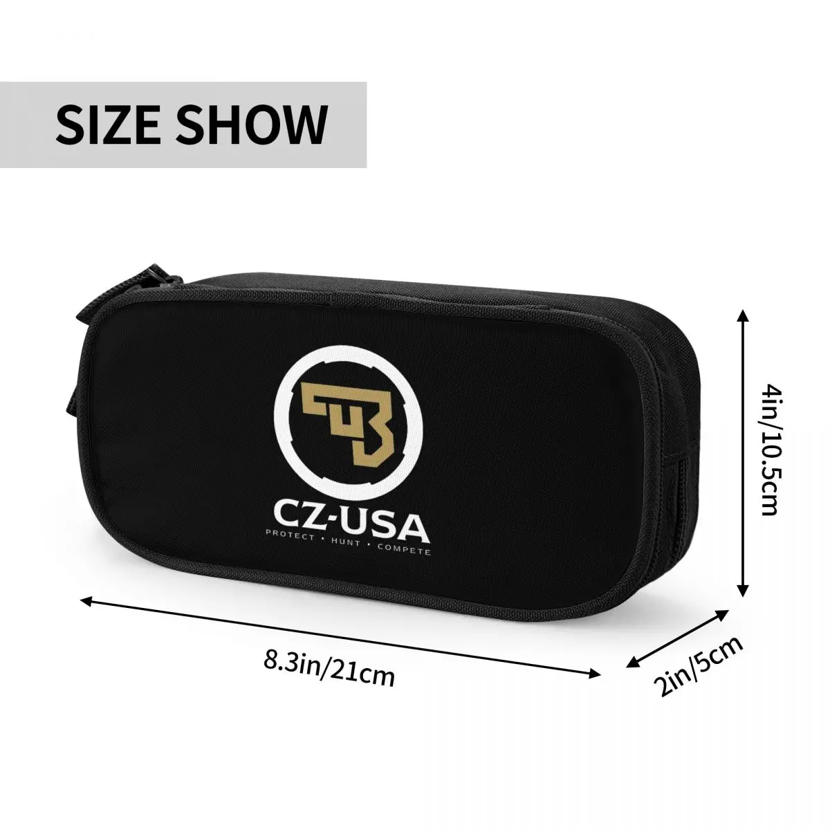 CZ-USA 로고 총기 연필 케이스, 학생용 귀여운 Ceska Zbrojovka 펜꽂이 가방, 대용량 학생 학교 선물