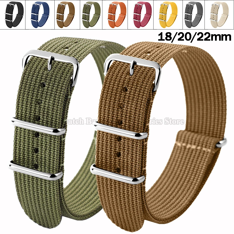 Ribbed Nylon Military Sport Watch Strap - Universal Wrist Band