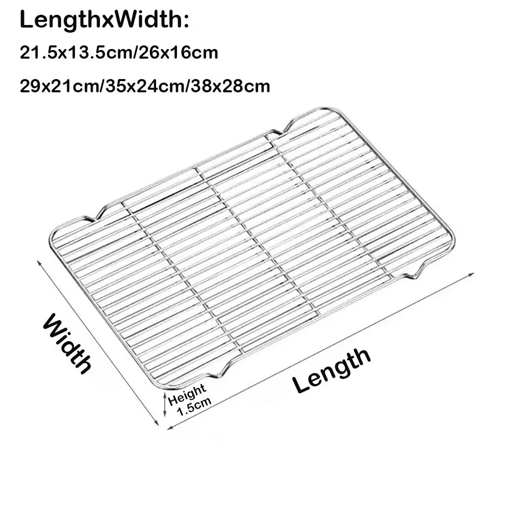 New Stainless Steel Cooling Rack Non-stick Silver BBQ Tray Barbecue Cooking Mesh Shelf