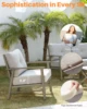 SeeHill Aluminum Patio Furniture Set, 3 Piece Outdoor Patio Bistro Set Conversation Set with Cushions for Porch, Lawn, Limed Oak 4