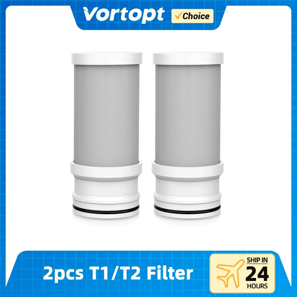 Vortopt NSF gecertificeerde vervanging voor T1-ACF/T2-ACF kraanwater, 3-6 maanden levensduur, vermindert chloor, smaak en geur T1/T2 Filter (Pack van 3
