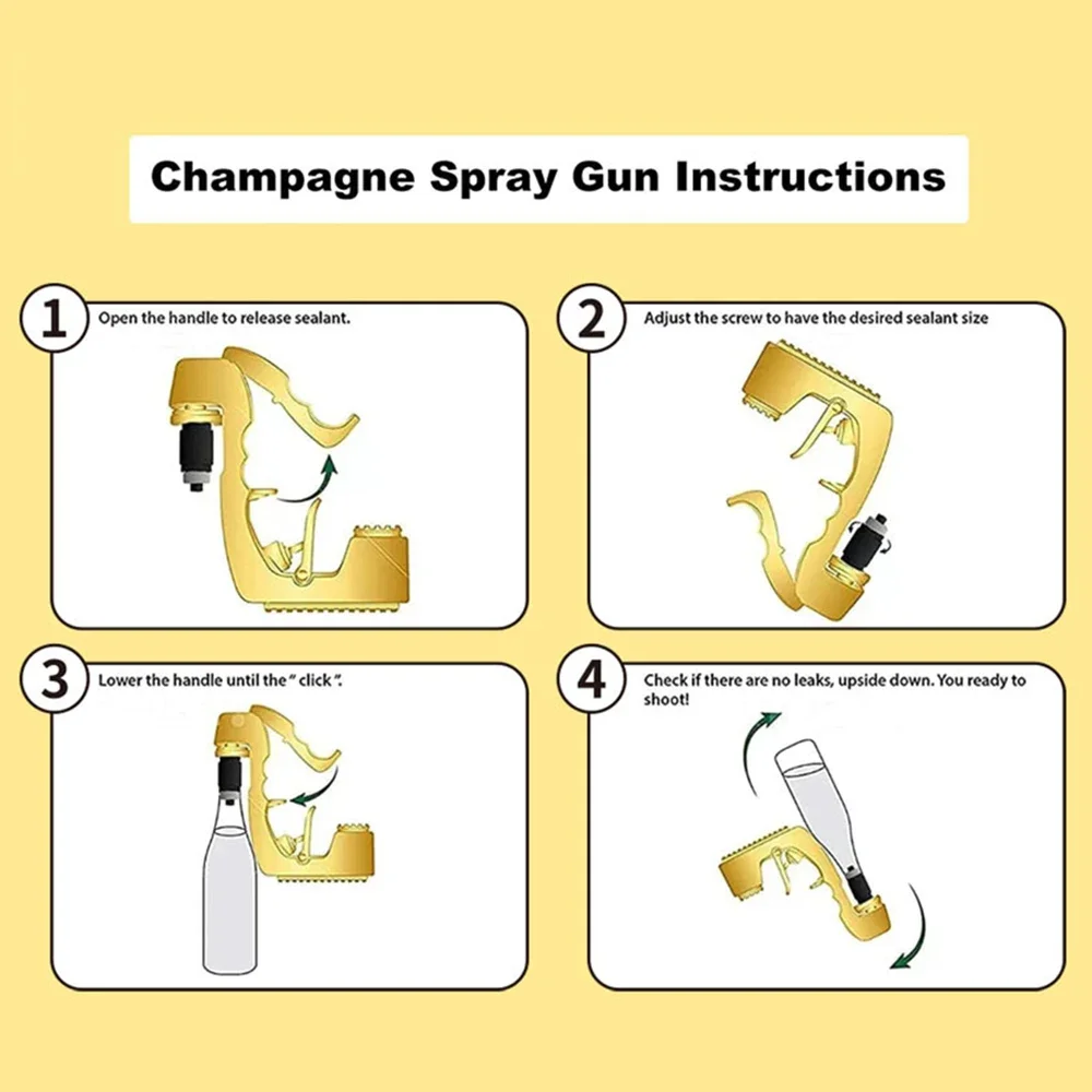 Champagne Gun Beer Gun Wine Dispenser Bottle Beer Ejector Wine Spray Bottle Cap Launcher Ejector for Bar Home Party