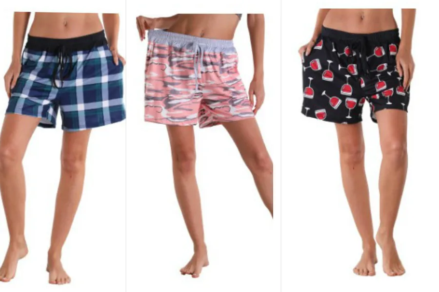 2022 Ladies Summer High Waist Beach Shorts Floral Print Drawstring Loose Straight Shorts Sports Casual Clothing Correndo Shorts