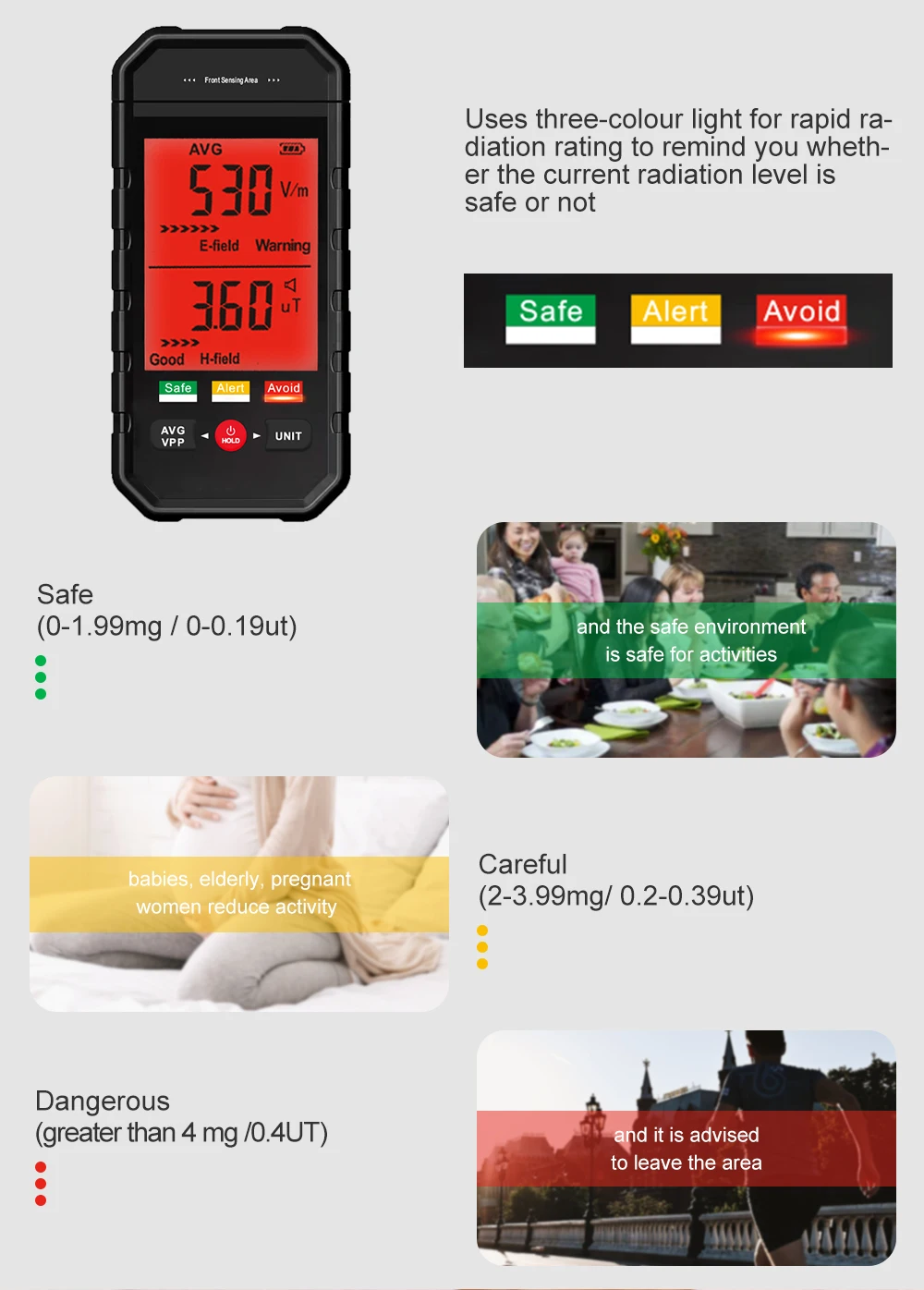 Description Picture 6 of itemET925 Portable Electromagnetic Radiation Tester EMF Meter Household Appliances Mobile Electromagnetic Radiation Detectors