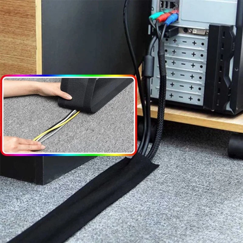 Extension Cord Cover Floor Cord Hider Cable Managementsupplies household  wire hiding tool electronic wire covering accessories - AliExpress