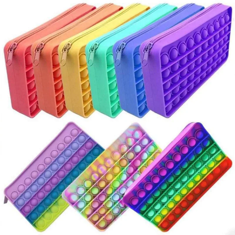 Bulk-buy Silicone Pen Holder Bag Simple Fidget Pen Bag for Student Pencil  Box price comparison