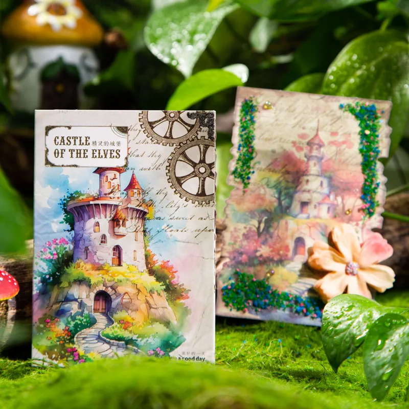 30 pcs Vintage INS Fairy castle material paper DIY Diary Album Scrapbooking handmade Background paper Junk Journal Supplies