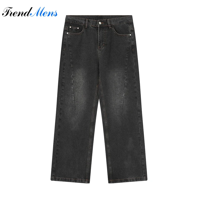 

Y2k Jeans for Men Baggy Pants Straight-leg Casual Trousers Spliced Pantalon Homme Streetwear Ropa Hombre Youthful Vitality Kanye