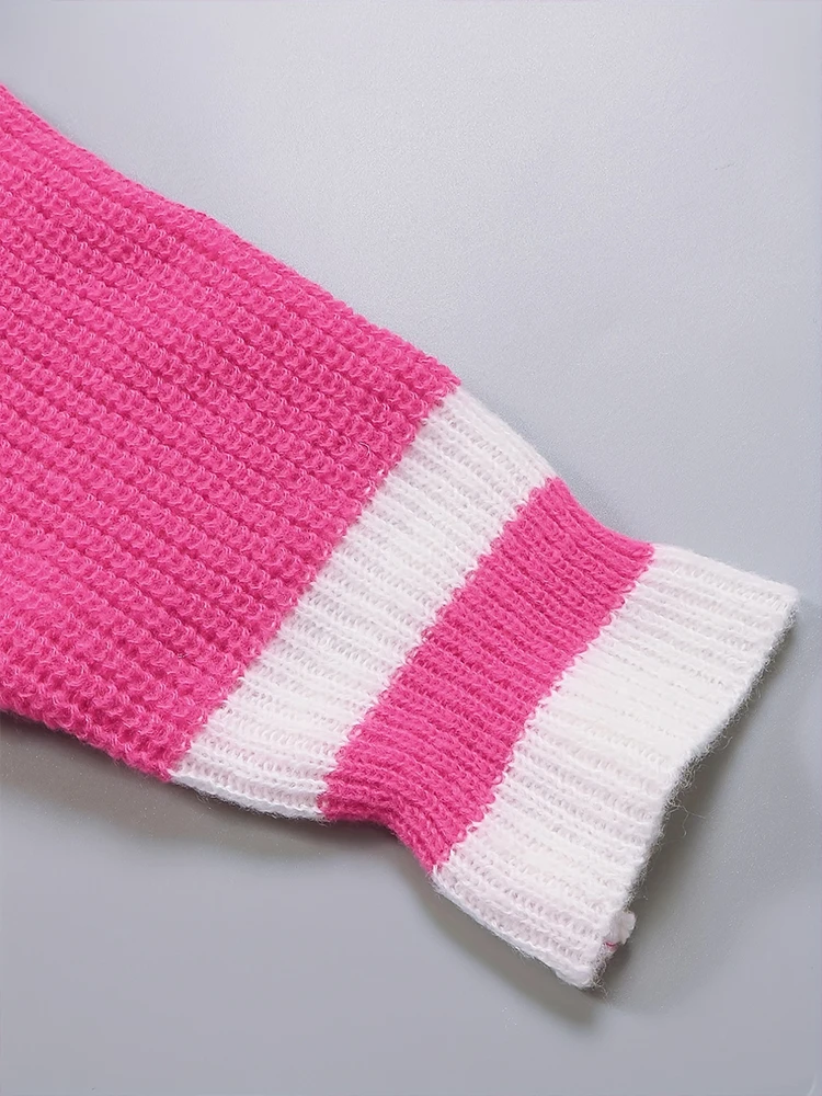 Damen-Pullover in Übergröße, langärmelig, V-Ausschnitt, Knopfleiste, dick, lässig, weiche Passform, Herbst und Winter, Neu 2024 – Detail 8
