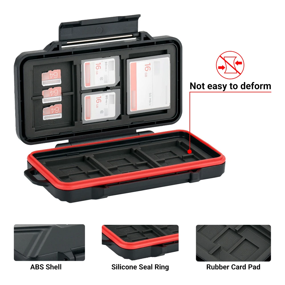 Profezzion 36 Slots Case de Cartão sd à Prova Impermeável Água cf Micro sd Titular do Cartão Caixa de Armazenamento com Mosquetão Recipiente de Cartão de Memória Microsd - Imagem 5