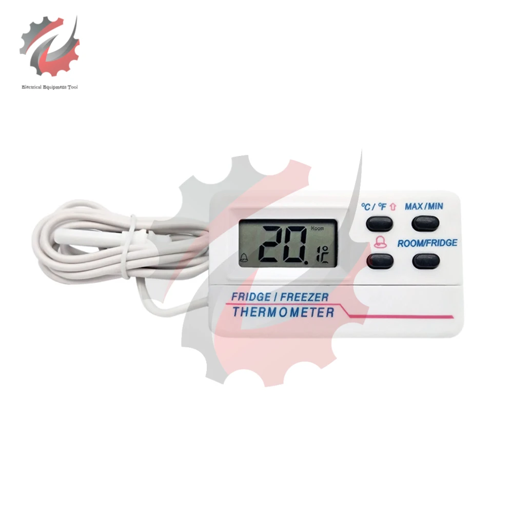 

Fridge Freezer Thermometer High & Low Temperature Alarms Settings with LED Indicator Digital Refrigeration Thermometer