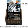 Anime BLEACH Kurosaki Ichigo Black Wooden Music Box Silver Self-winding Movement Study Desk Decoration Holiday Gifts for  6