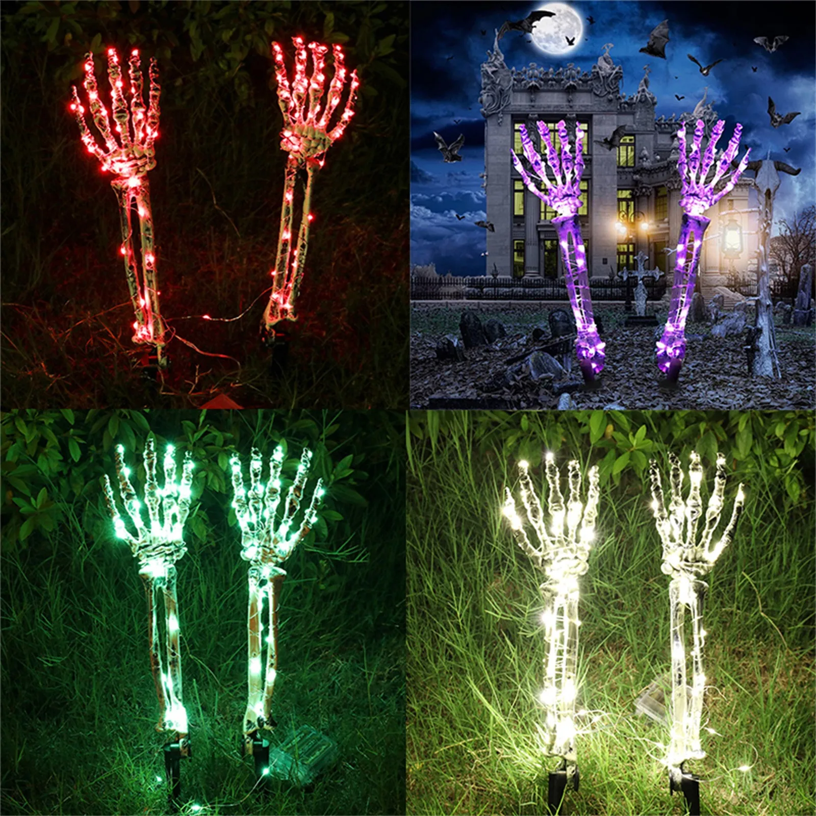 

Halloween LED Light Up Skeleton Arm Hand Halloween Party Outdoor Home Garden Yard Lawn Decoration Haunted House Horror Props