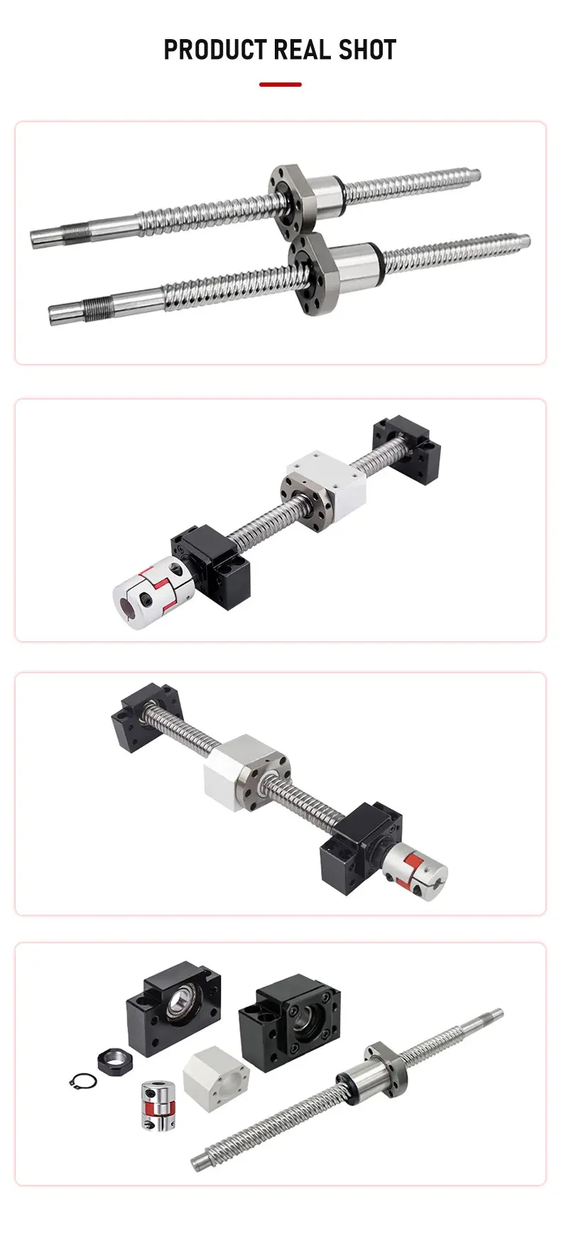 Kugelumlaufspindel SFS1205/1210/1605 L=150mm-1150mm+BKBF/EKEF/FKFF-10/12+Pflaumenkupplung XB20*25/XB25*30+DSG12H/DSG16H – Detail 14