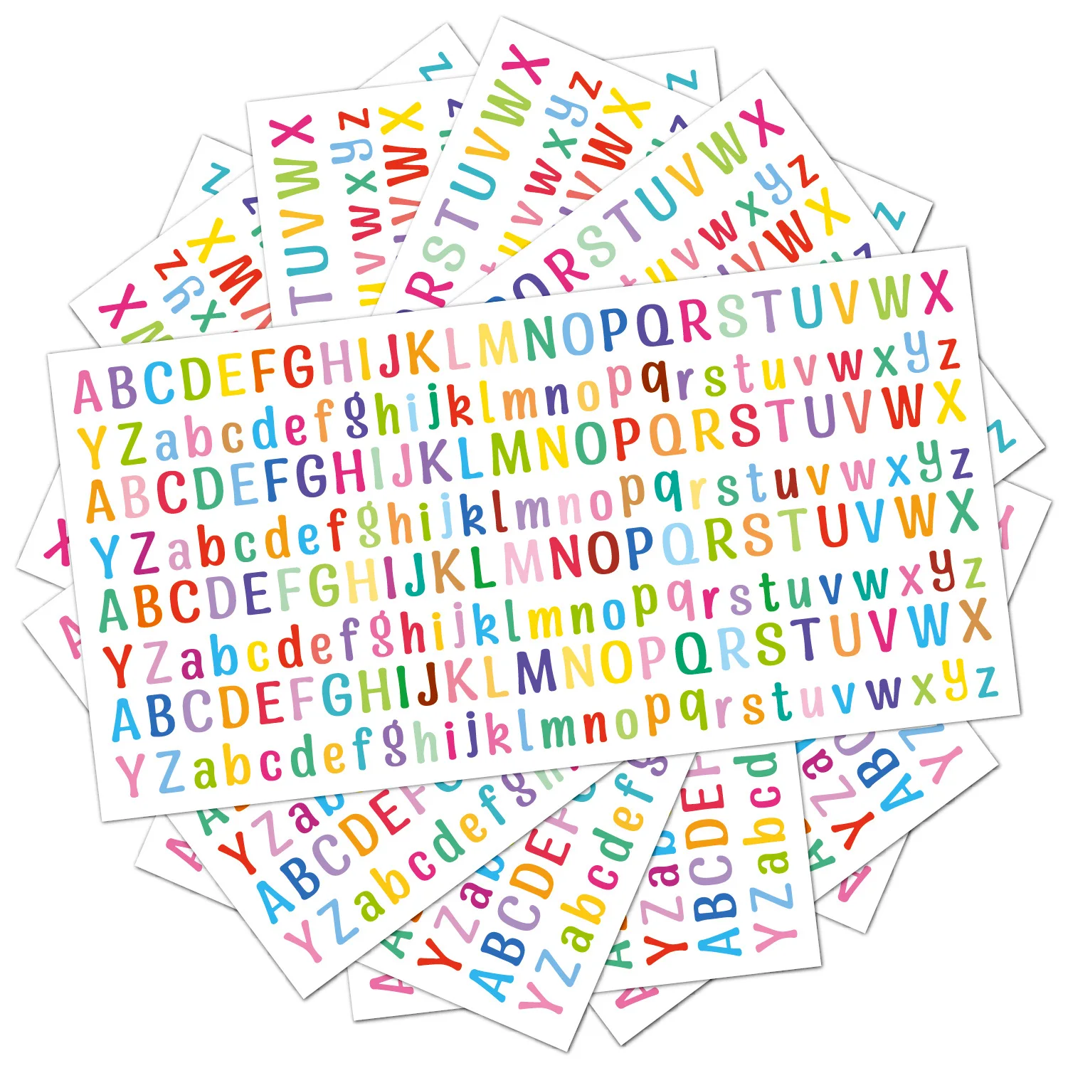 

10PCS Colored Alphabetical Stickers Ornament Small Object DIY Watertight Doodle Children Enlightenment Best Gifts Stickers