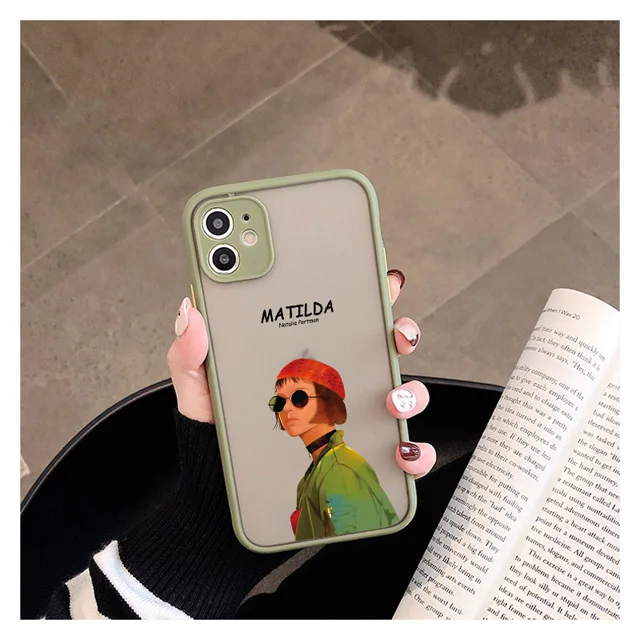 Cute Cartoon Killer Leon Uncle Girl Transparent Phone Case - Adorable Couple Design