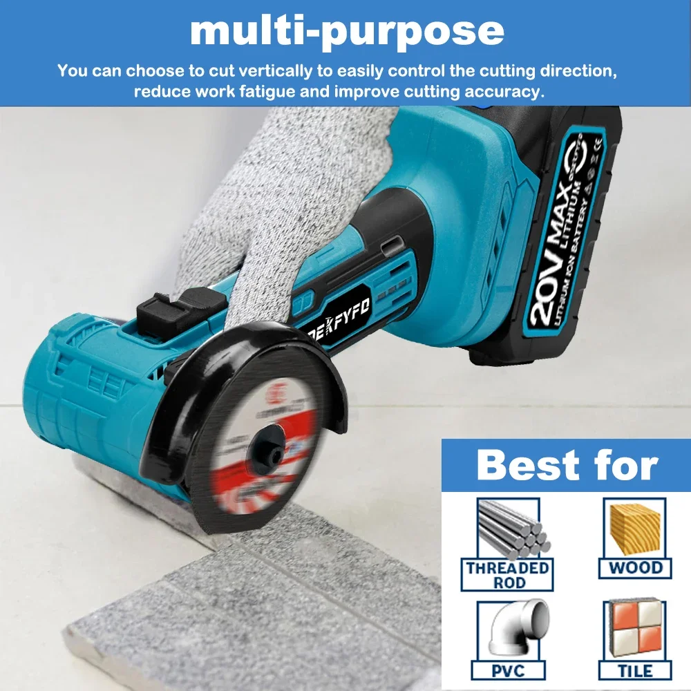 Brushless Mini 3inch Electric Angle Grinder Rechargeable 180&deg; Rotation Polishing Machine For 18V Makita Battery