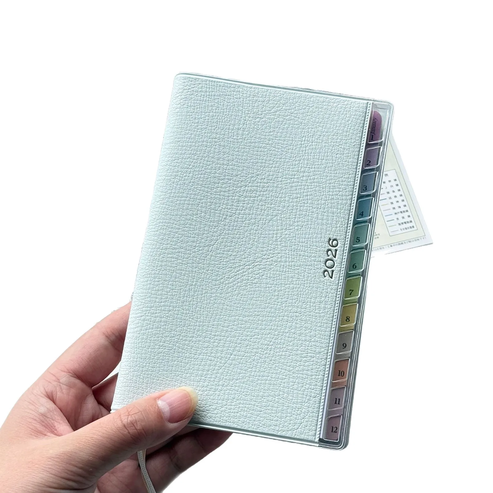 Enhanced Portable Leather Schedule Notebook with Colorful Index for Students – Monthly & Weekly Planner