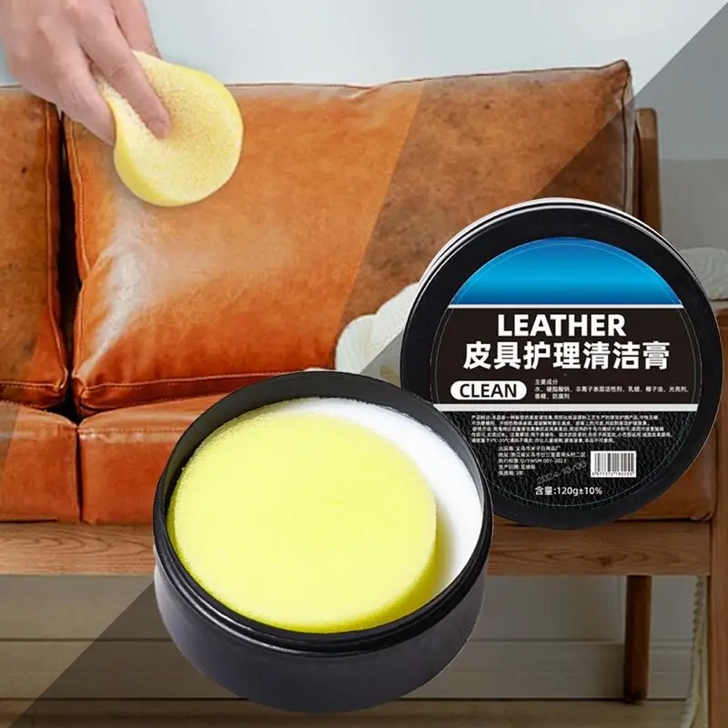 Leather cleaning cream leather care cream 120g for car home leather shoes bags care maintenance craft accessories