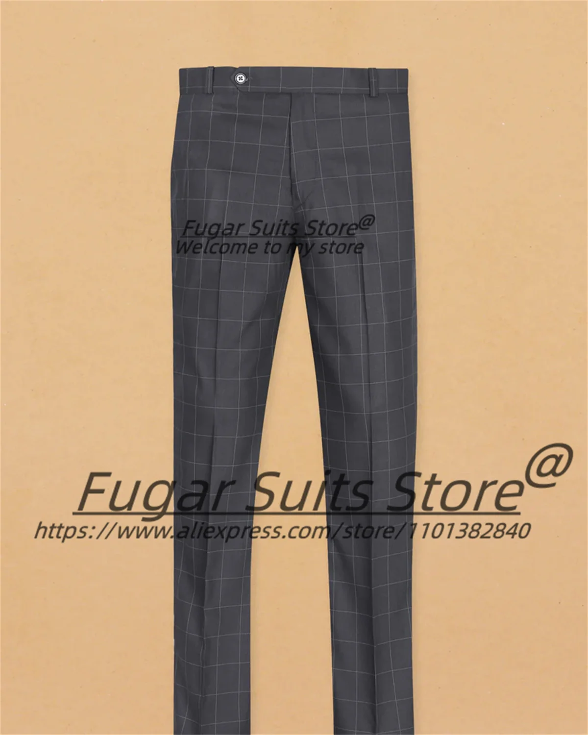 Dark grey Classic Plaid Men Suits Slim Fit Handsome Best Man Groom Wedding Tuxedos 2Pieces Stes Business Male Blazer Ropa Hombre