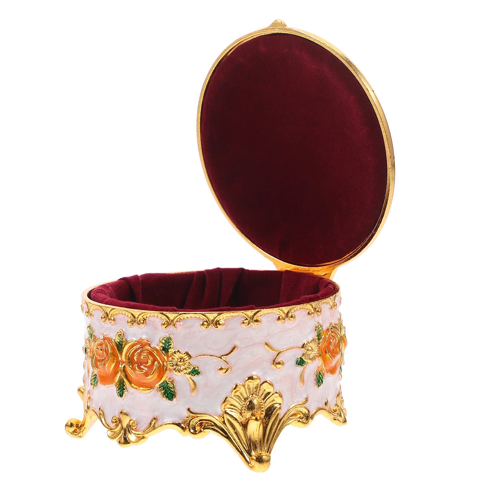 

The Flowers Metal Jewelry Box Home Decor Zinc Alloy Desktop Exquisite Earring Case