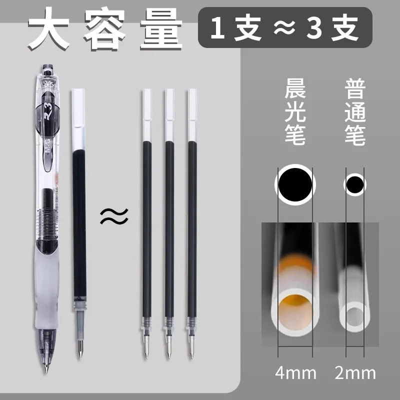 M&G Gel Pen 0.5mm, Black/Blue, Soft Grip, Refillable, Suitable for Students and Office Use