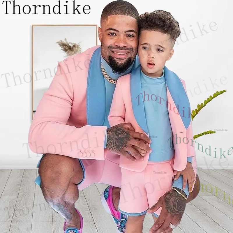 

Новейший дизайн пальто и брюк Thorndike, розовые мужские костюмы, синяя шаль с лацканами, официальные смокинги, свадебные костюмы для мужчин, для выпусквечерние вечера, с брюками