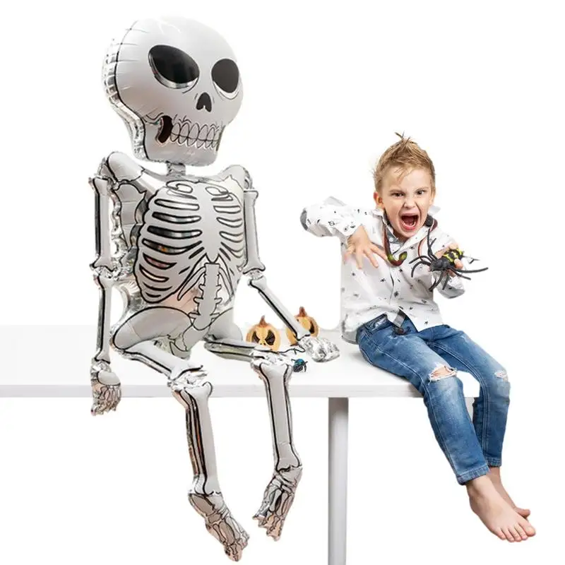 

Halloween Skeleton Inflatables Large Skeleton Man Foil Balloon Halloween Skeleton Decor Balloon Supplies for Indoor Outdoor