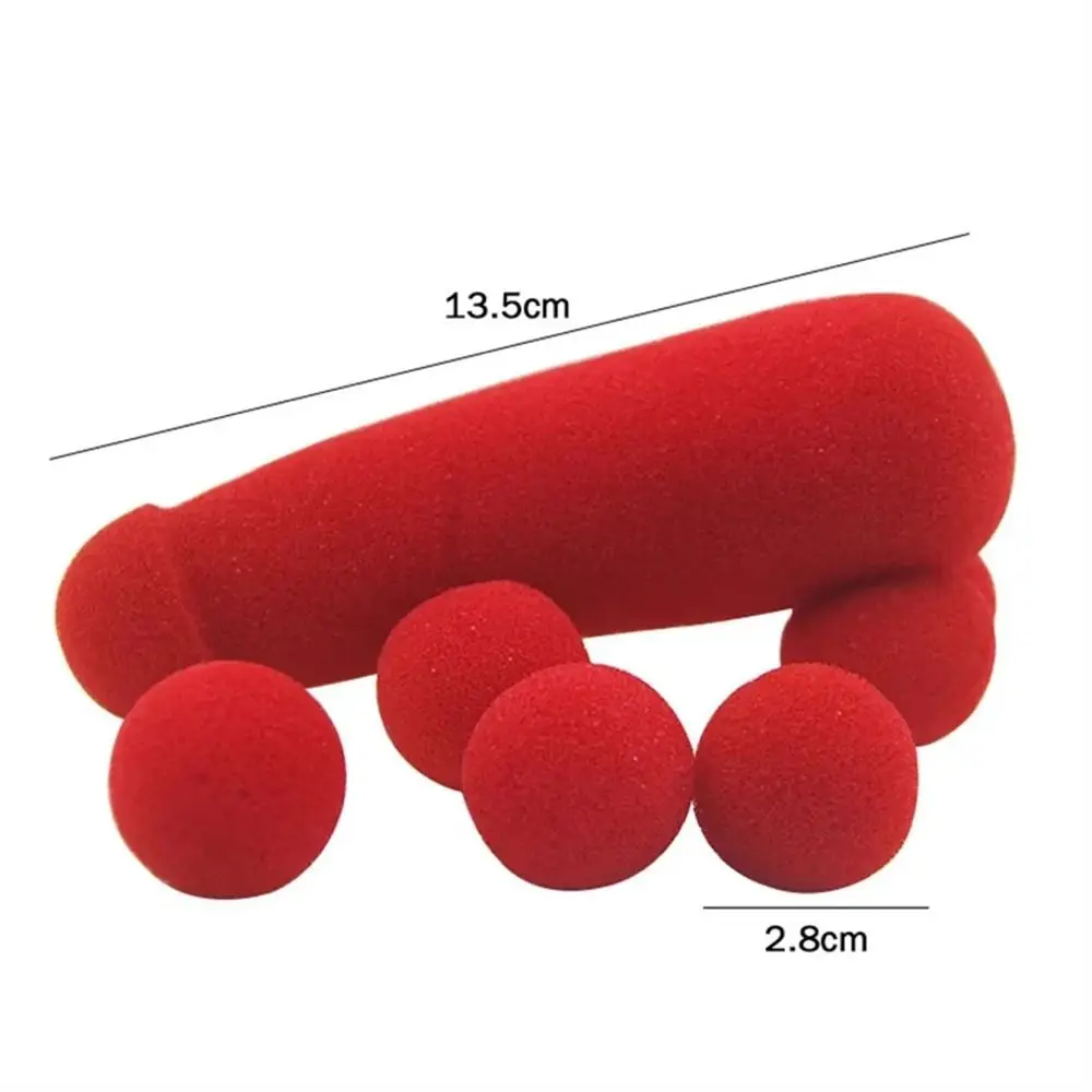 1 Set Small Sponge Brother Magic Tricks 4pcs Red Sponge Balls Funny Gadgets Street Stage Close Up Magic Prop Magician Joke