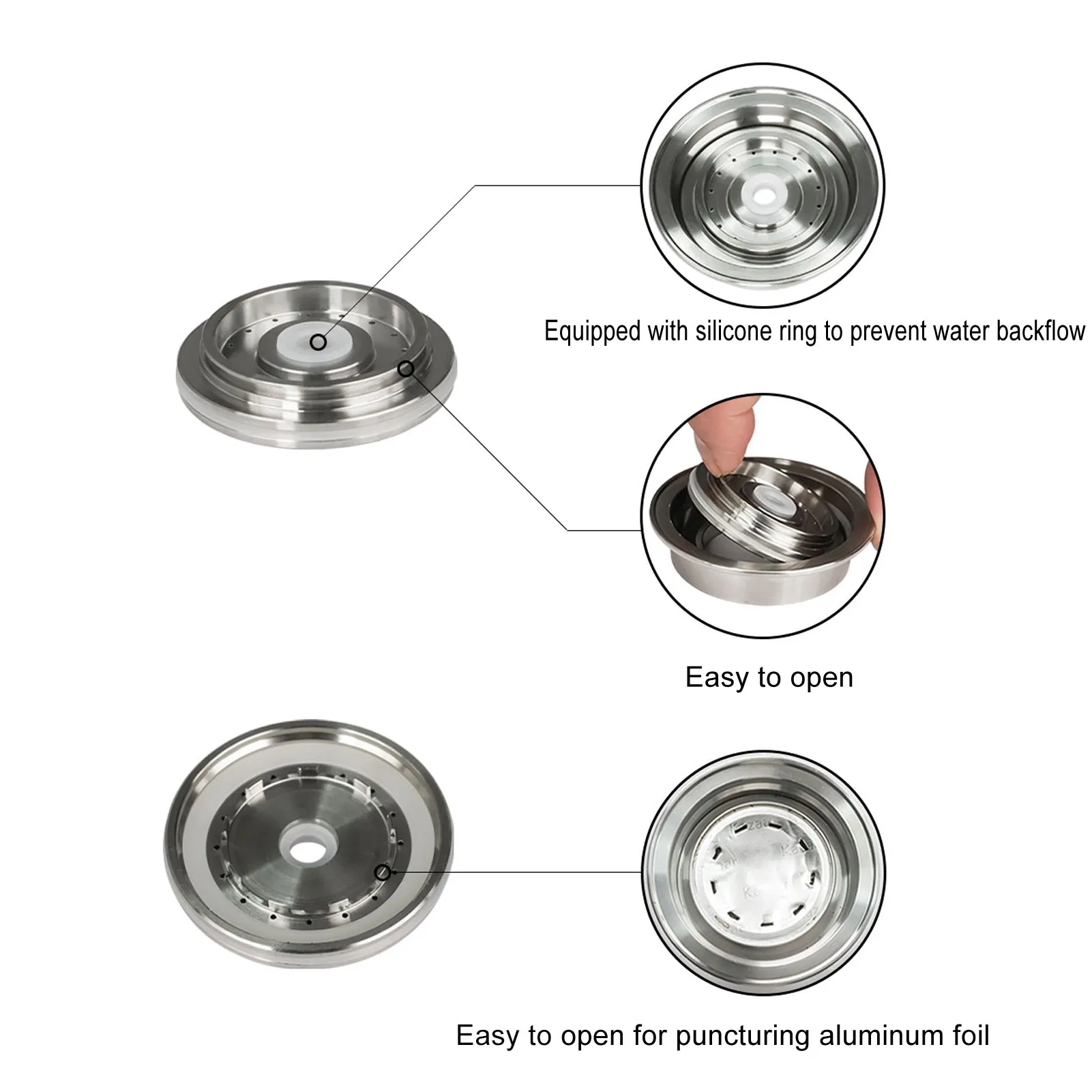 Coffee Pod Converter Holder Rust Resistant Convenient Use Stainless Steel Compact Coffee Pod Adapter for Vertuo Machine