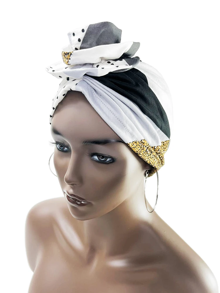 Stretch Bandana Kopf Wickeln Satin Floral Ankara Motorhaube Frauen Blume Druck Party Turban Headwear Kappe – Detail 25