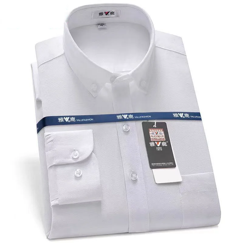 2024 New Men Oxford Spinning Long Sleeved Shirt Casual Business Middle Youth High Quality Classic Multi Color Top Striped Shirt