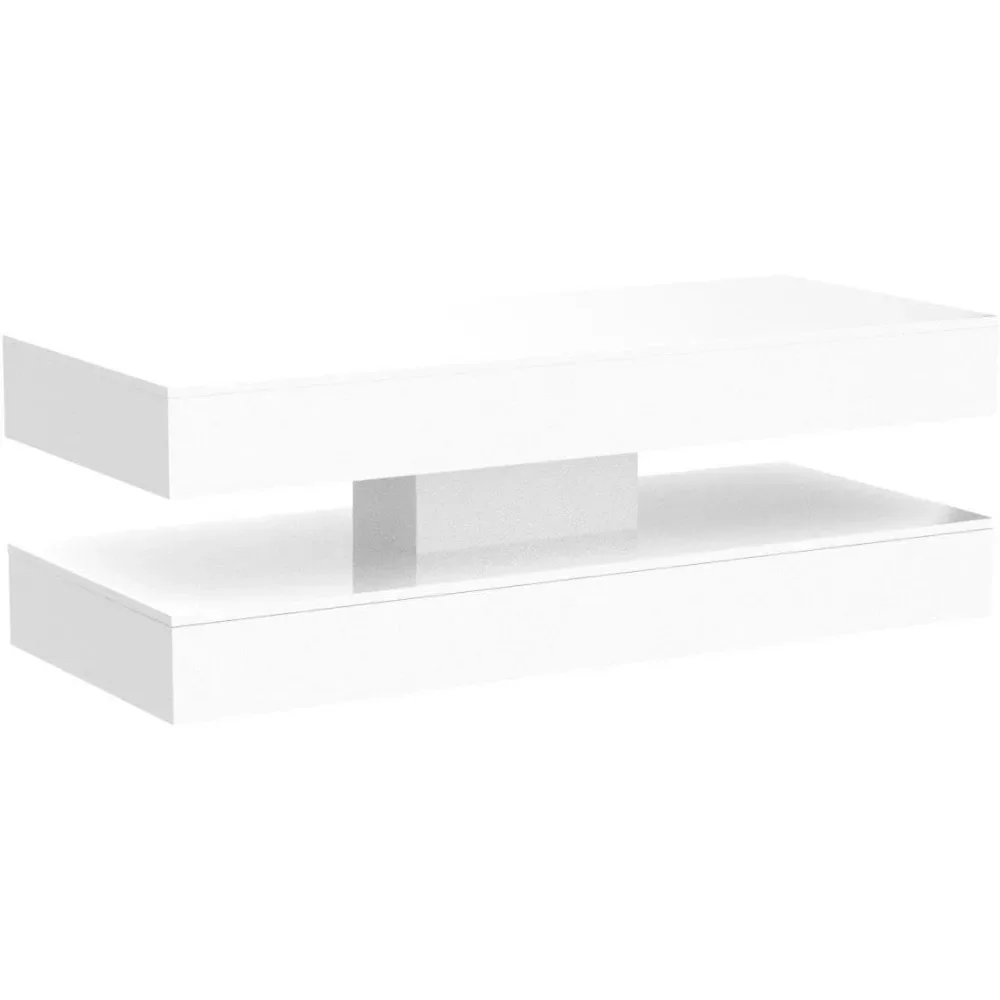 47.3IN High Glossy LED Coffee Table,LED Lights Modern Furniture for Living Room Suitable for living rooms and offices