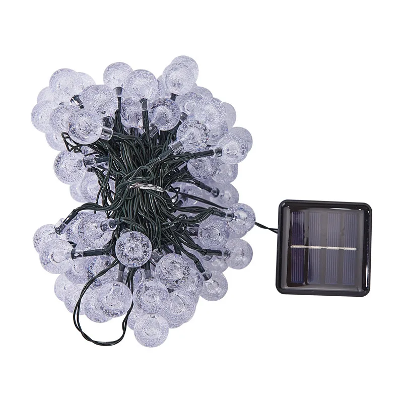 Lámpara de bolas de burbujas solares, cadena de luces para exteriores, gotas de agua, orbe impermeable para exteriores, luces de Navidad, Patio, fiesta navideña - Imagen 3
